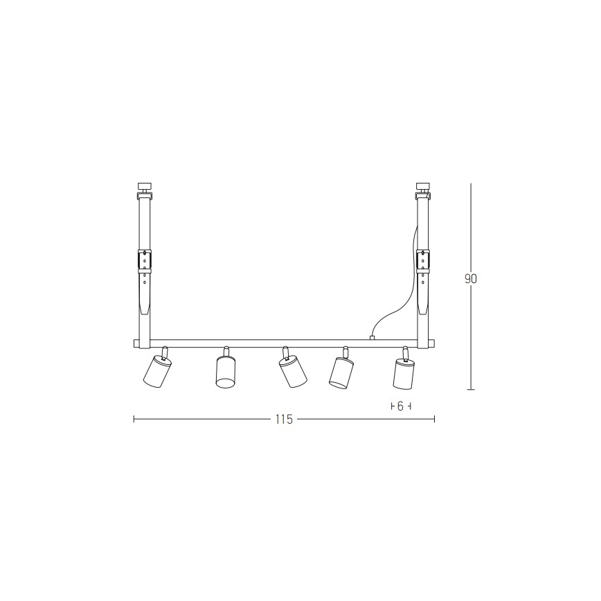 Zambelis 22224 - Candelabro suspenso 5xGU10/25W/230V