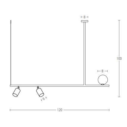 Zambelis 22227 - Candelabro suspenso 2xGU10/25W+G9/9W/230V