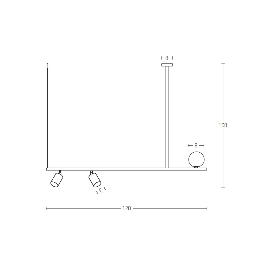 Zambelis 22227 - Candelabro suspenso 2xGU10/25W+G9/9W/230V