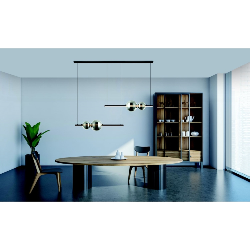 Zambelis 22234 - Candelabro suspenso LED com regulação LED/22W/230V preto