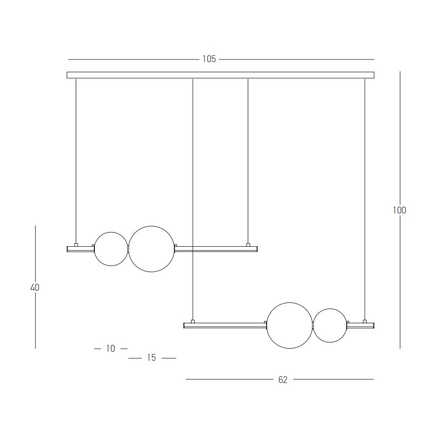 Zambelis 22234 - Candelabro suspenso LED com regulação LED/22W/230V preto