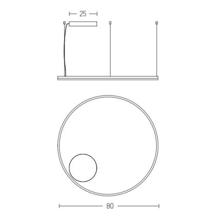 Zambelis 22240 - Candeeiro suspenso LED com regulação LED/57W/230V 3000K diâmetro 80 cm dourado