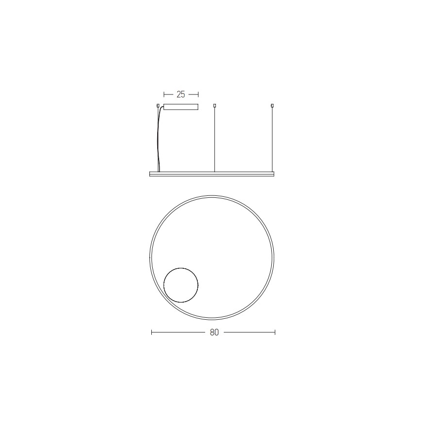 Zambelis 22240 - Candeeiro suspenso LED com regulação LED/57W/230V 3000K diâmetro 80 cm dourado