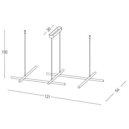 Zambelis 22242 - Candelabro suspenso LED com regulação LED/50W/230V dourada
