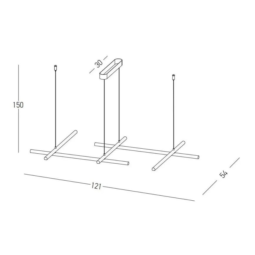 Zambelis 22244 - Candelabro suspenso LED com regulação LED/50W/230V preto