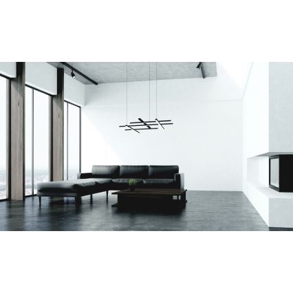 Zambelis 22245 - Candelabro suspenso LED com regulação LED/80W/230V preto