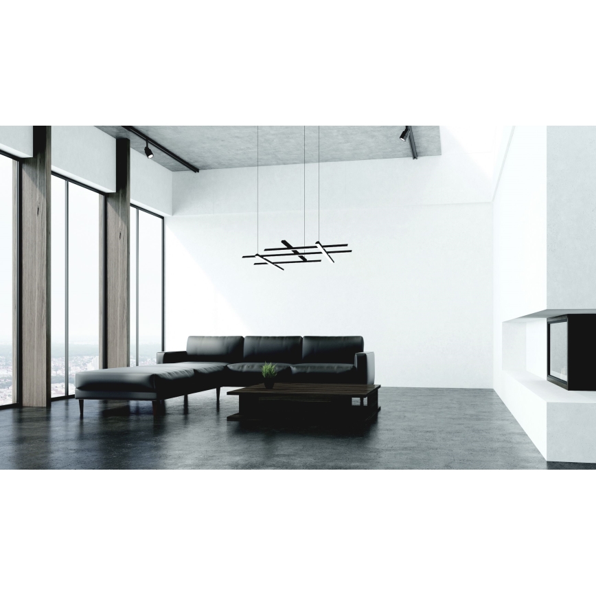 Zambelis 22245 - Candelabro suspenso LED com regulação LED/80W/230V preto