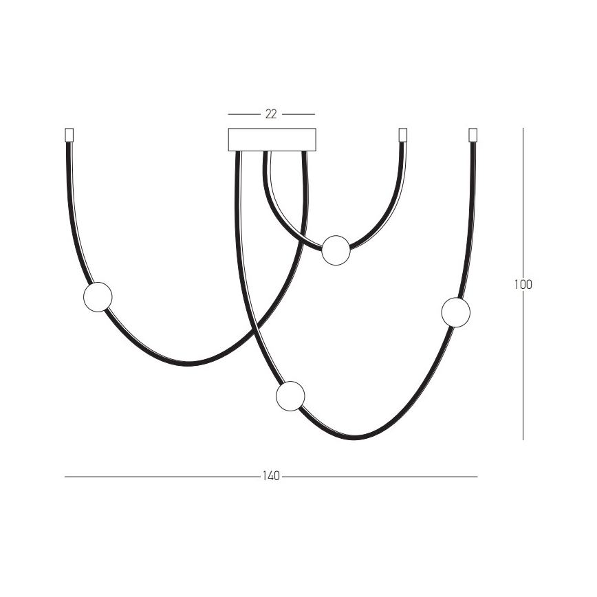 Zambelis 22247 - Candelabro suspenso LED com regulação LED/42W/230V preto
