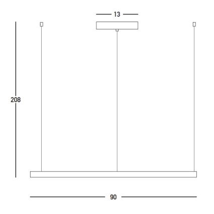 Zambelis 23034 - Candeeiro suspenso LED com regulação LED/45W/230V 3000K diâmetro 90 cm dourado