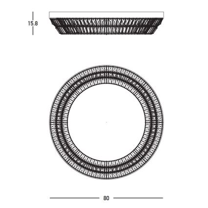 Zambelis 23049 - Candeeiro suspenso de cristal LED regulável LED/55W/230V CRI 90 3000K diâmetro 80 cm latão