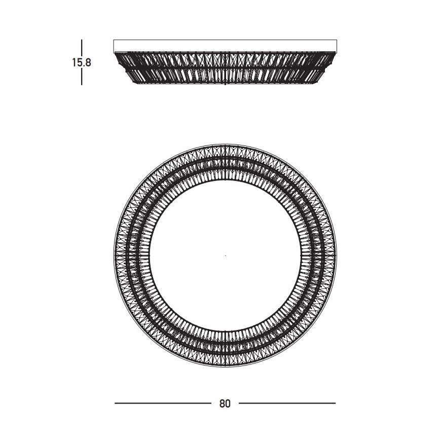 Zambelis 23049 - Candeeiro suspenso de cristal LED regulável LED/55W/230V CRI 90 3000K diâmetro 80 cm latão