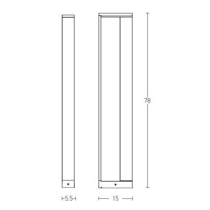 Zambelis E208 - Candeeiro exterior LED LED/10W/230V IP54 antracite