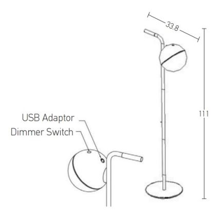 Zambelis E232 - Candeeiro exterior LED com regulação LED/1,5W/5V IP54 preto