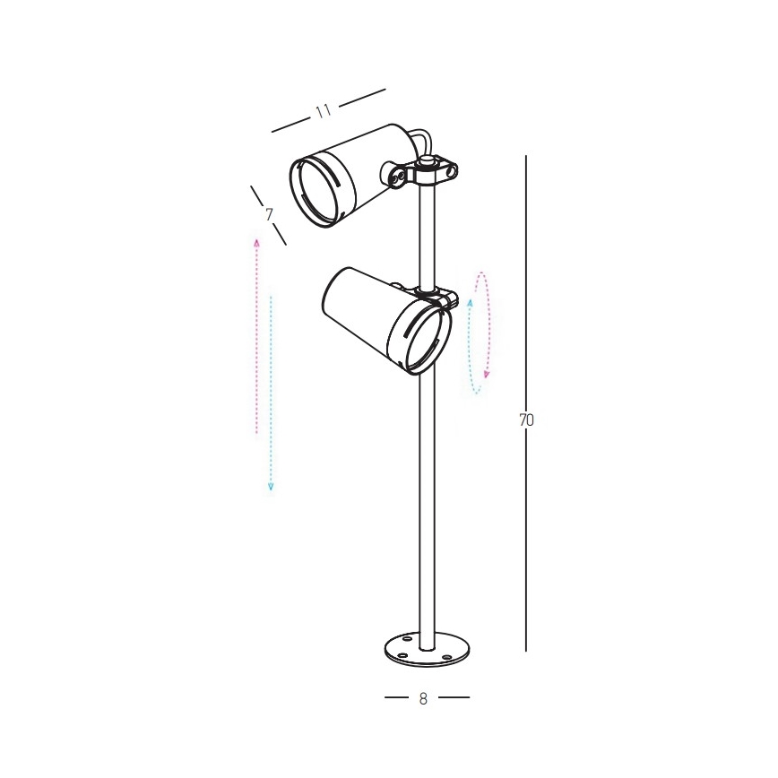 Zambelis E299 - Candeeiro exterior LED 2xLED/6W/230V IP54 CRI93 castanho