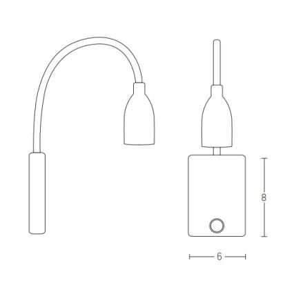 Zambelis H32 - Candeeiro LED pequeno e flexível LED/3W/230V preto