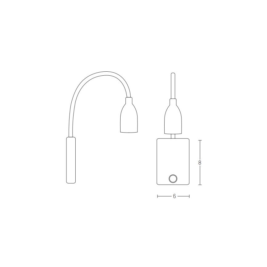 Zambelis H32 - Candeeiro LED pequeno e flexível LED/3W/230V preto