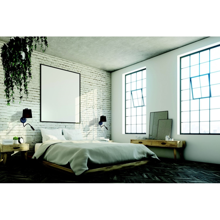 Zambelis H57 - Candeeiro de parede LED LED/3W + 1xE27/40W/230V preto
