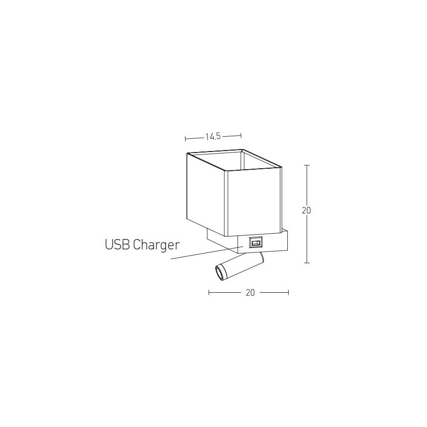 Zambelis H59 - Candeeiro de parede LED LED/3W + 1xE27/40W/230V preto
