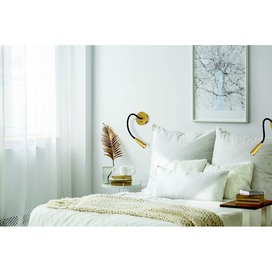 Zambelis H63 - Candeeiro de parede LED LED/3W/230V latão