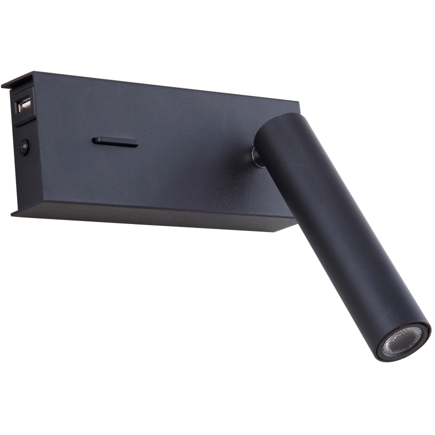 Zambelis H75 - Iluminação de parede LED LED/3W/230V USB preto