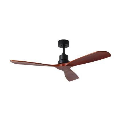 ZEVENTI - Ventilador de tecto LIONI Wi-Fi Tuya preto/carvalho + controlo remoto