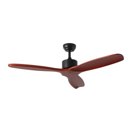 ZEVENTI - Ventilador de teto CUENCA Wi-Fi Tuya preto/carvalho + controlo remoto
