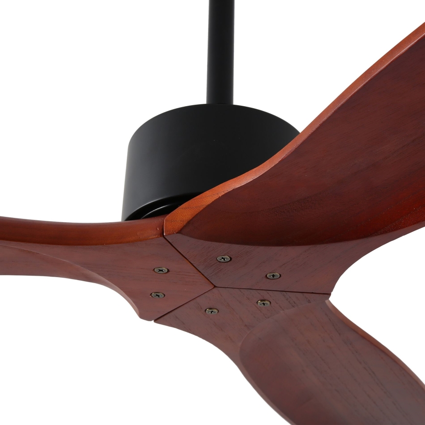 ZEVENTI - Ventilador de teto CUENCA Wi-Fi Tuya preto/carvalho + controlo remoto