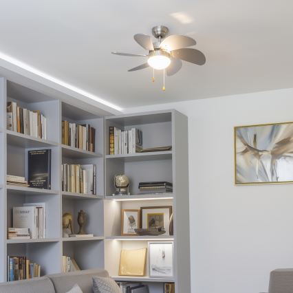 ZEVENTI - Ventilador de teto FAMARA 1xE14/60W/230V cinza