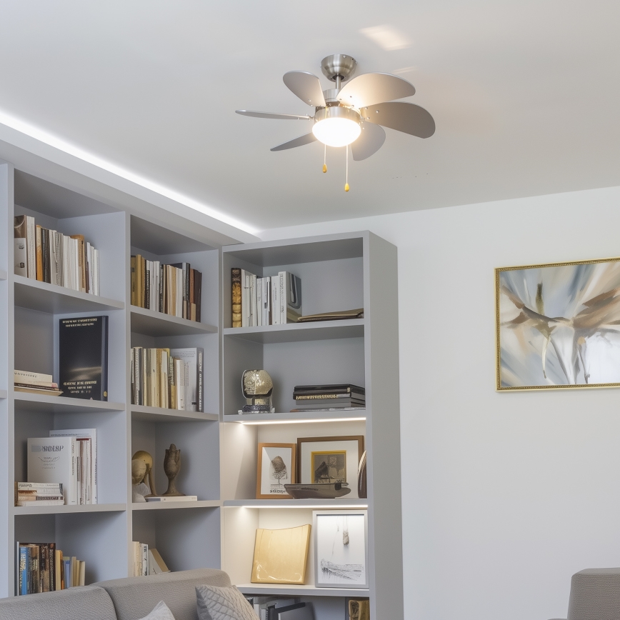 ZEVENTI - Ventilador de teto FAMARA 1xE14/60W/230V cinza