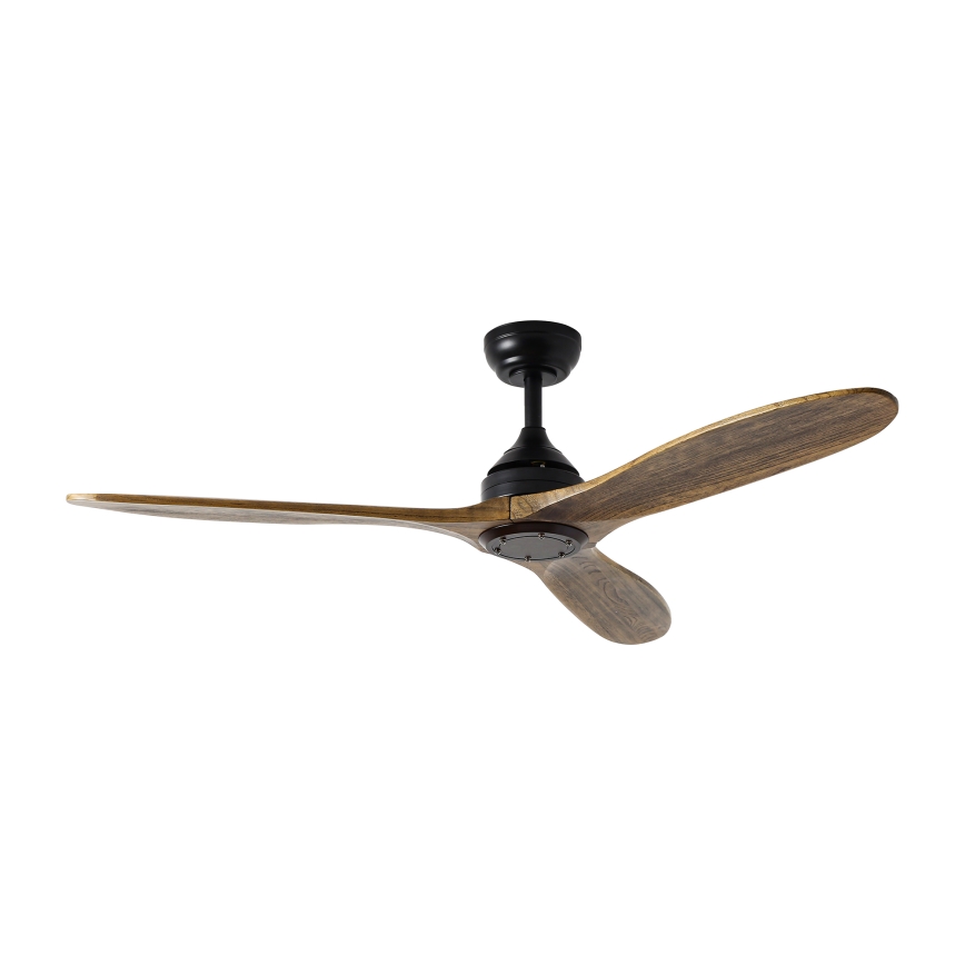 ZEVENTI - Ventilador de teto LAURIA Wi-Fi Tuya preto/carvalho + controlo remoto