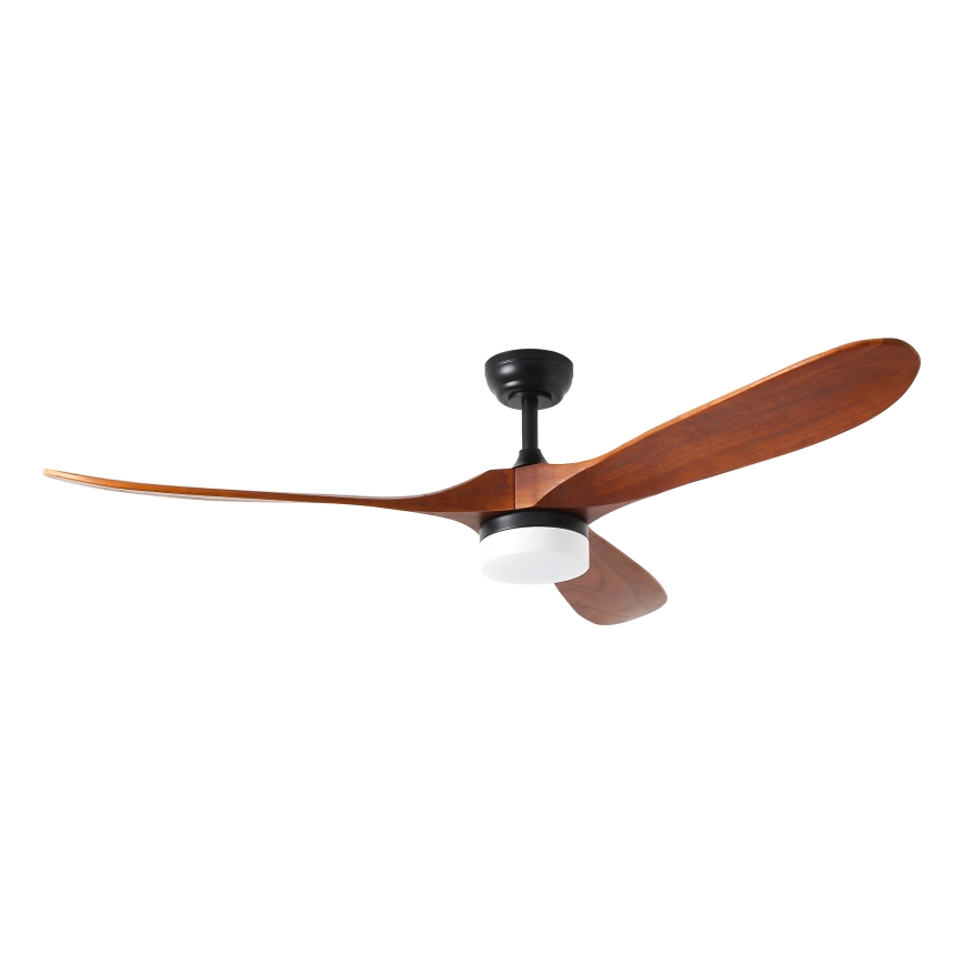 ZEVENTI - Ventilador de teto LED GINOSA LED/18W/230V 3000-6000K Wi-Fi Tuya preto/carvalho + comando à distância