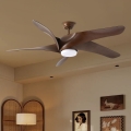 ZEVENTI - Ventilador de teto LED LUCCA LED/18W/230V 3000-6000K Wi-Fi Tuya marrom + controlo remoto