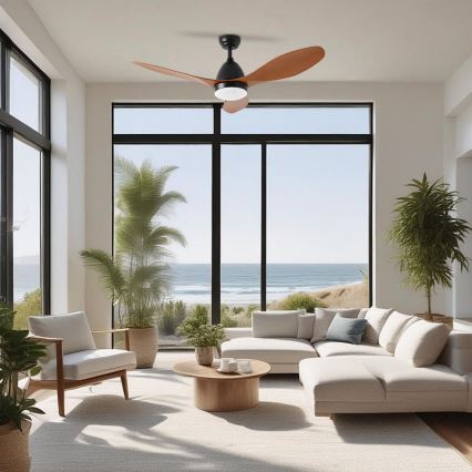 ZEVENTI - Ventilador de teto LED MURO LED/18W/230V 3000-6000K Wi-Fi Tuya preto + comando à distância