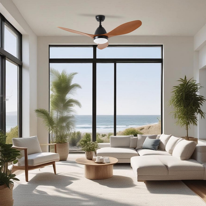 ZEVENTI - Ventilador de teto LED MURO LED/18W/230V 3000-6000K Wi-Fi Tuya preto + comando à distância