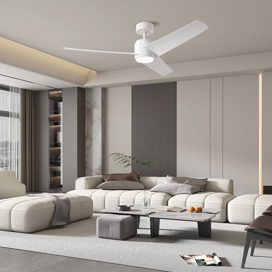 ZEVENTI - Ventilador de teto LED ORVIETO LED/18W/230V 3000-6000K Wi-Fi Tuya branco + controlo remoto