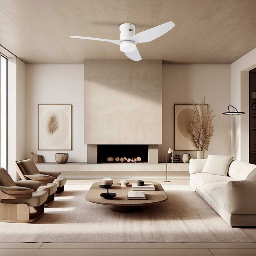 ZEVENTI - Ventilador de teto LED PADUA LED/18W/230V 3000-6000K Wi-Fi Tuya branco + controlo remoto