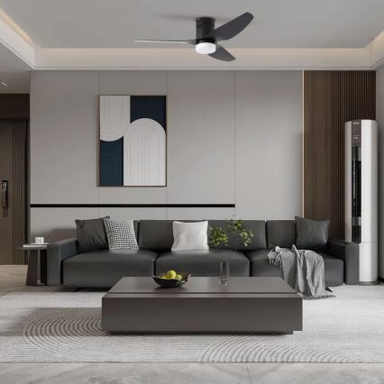 ZEVENTI - Ventilador de teto LED PADUA LED/18W/230V 3000-6000K Wi-Fi Tuya preto + comando à distância