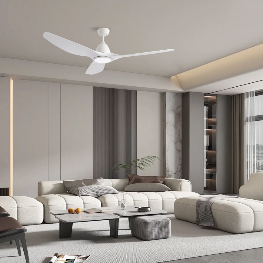 ZEVENTI - Ventilador de teto LED URBINO LED/20W/230V 3000-6000K Wi-Fi Tuya branco + controlo remoto