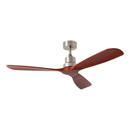 ZEVENTI - Ventilador de teto LIONI Wi-Fi Tuya cromo fosco/carvalho + controlo remoto
