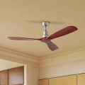 ZEVENTI - Ventilador de teto LIONI Wi-Fi Tuya cromo fosco/carvalho + controlo remoto