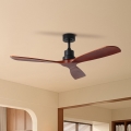 ZEVENTI - Ventilador de teto LIONI Wi-Fi Tuya preto/carvalho + controlo remoto