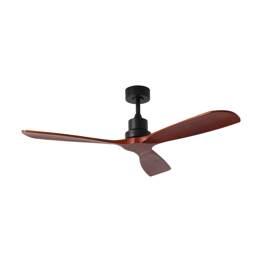 ZEVENTI - Ventilador de teto LIONI Wi-Fi Tuya preto/carvalho + controlo remoto
