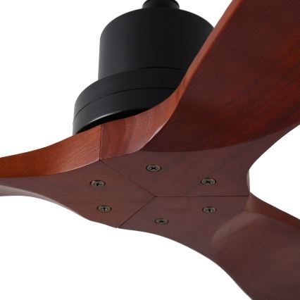 ZEVENTI - Ventilador de teto LIONI Wi-Fi Tuya preto/carvalho + controlo remoto