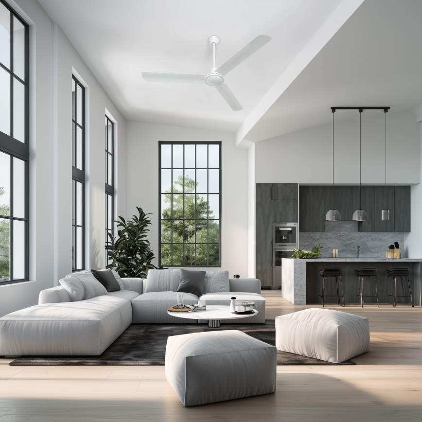 ZEVENTI - Ventilador de teto TOFINO branco