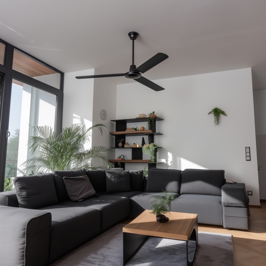 ZEVENTI - Ventilador de teto TOFINO preto