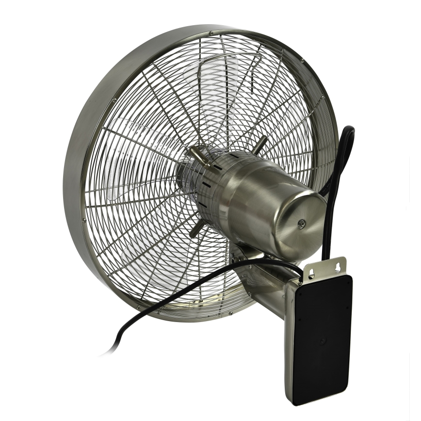 ZEVENTI - Ventoinha de parede FREEZE 50W/230V diâmetro 40 cm cromado mate + comando