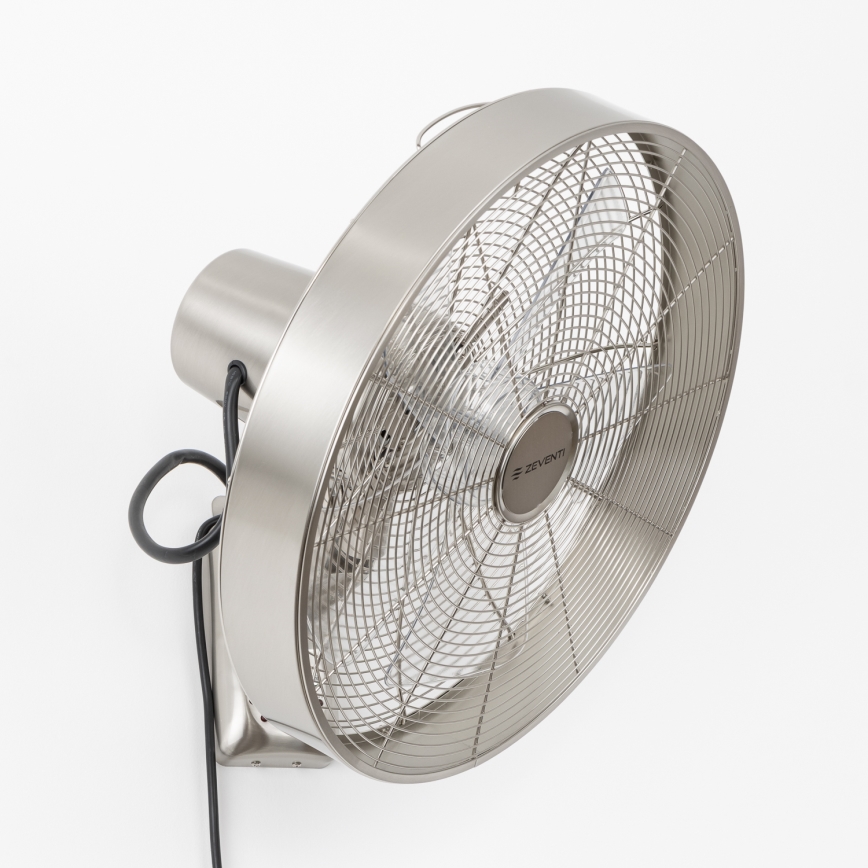 ZEVENTI - Ventoinha de parede FREEZE 50W/230V diâmetro 40 cm cromado mate + comando