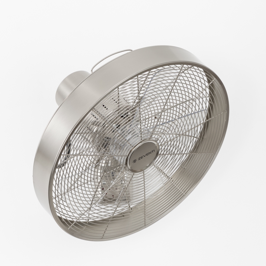 ZEVENTI - Ventoinha de parede FREEZE 50W/230V diâmetro 40 cm cromado mate + comando