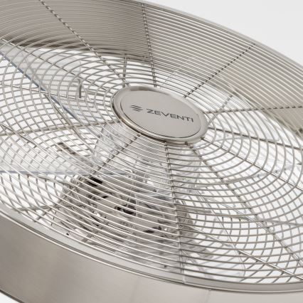 ZEVENTI - Ventoinha de parede FREEZE 50W/230V diâmetro 40 cm cromado mate + comando
