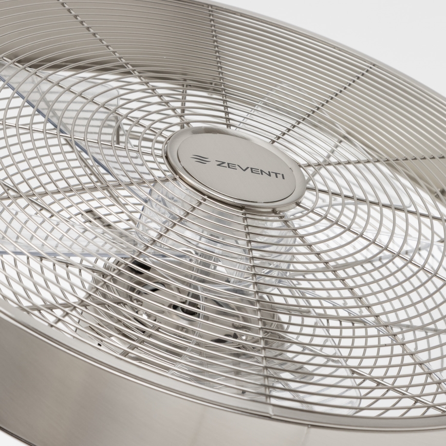 ZEVENTI - Ventoinha de parede FREEZE 50W/230V diâmetro 40 cm cromado mate + comando